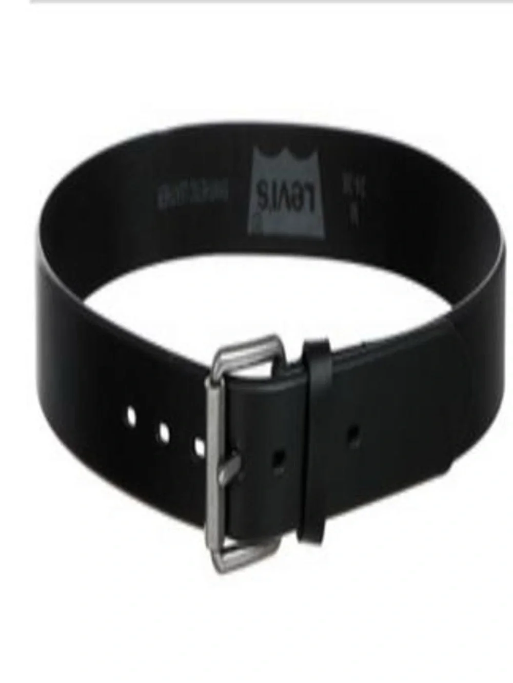 NWT Levi's Black faux Leather Belt with Silver Buckle Size 34-36